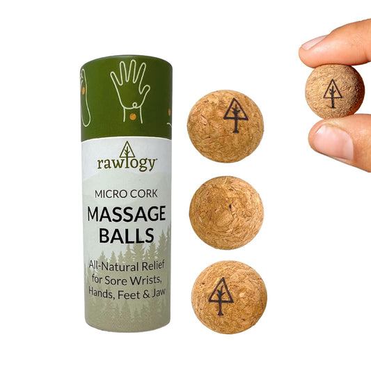 Bola de masaje de corcho de viaje, ligera, alternativa sostenible a la bola de lacrosse para aliviar el dolor muscular (extra pequeña 0.75 pulgadas (paquete de 3), corcho lijado)