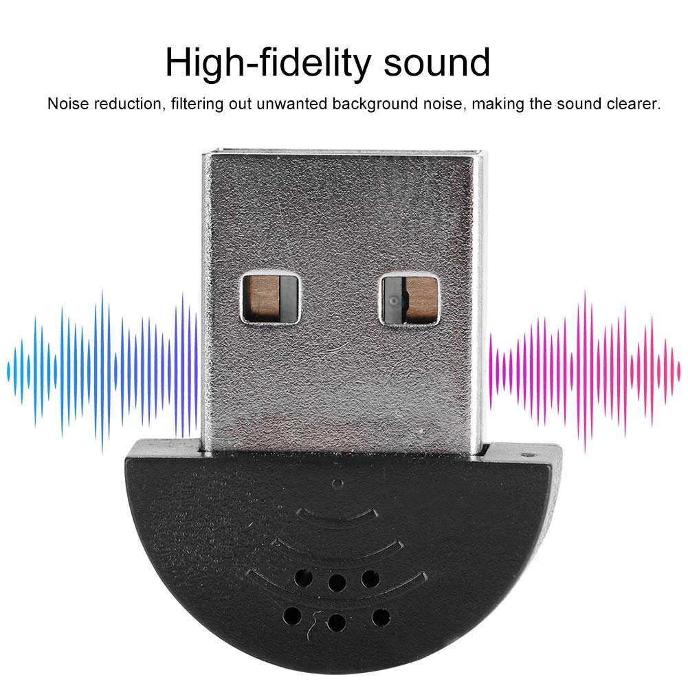 Micrófono USB Mini Wendry Negro para Grabación de Audio en Computadora PC