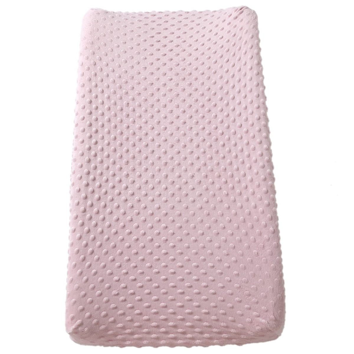 Funda para cambiador de pañales súper suave con lunares de visón transpirable para bebé niño y niña (rosa claro)