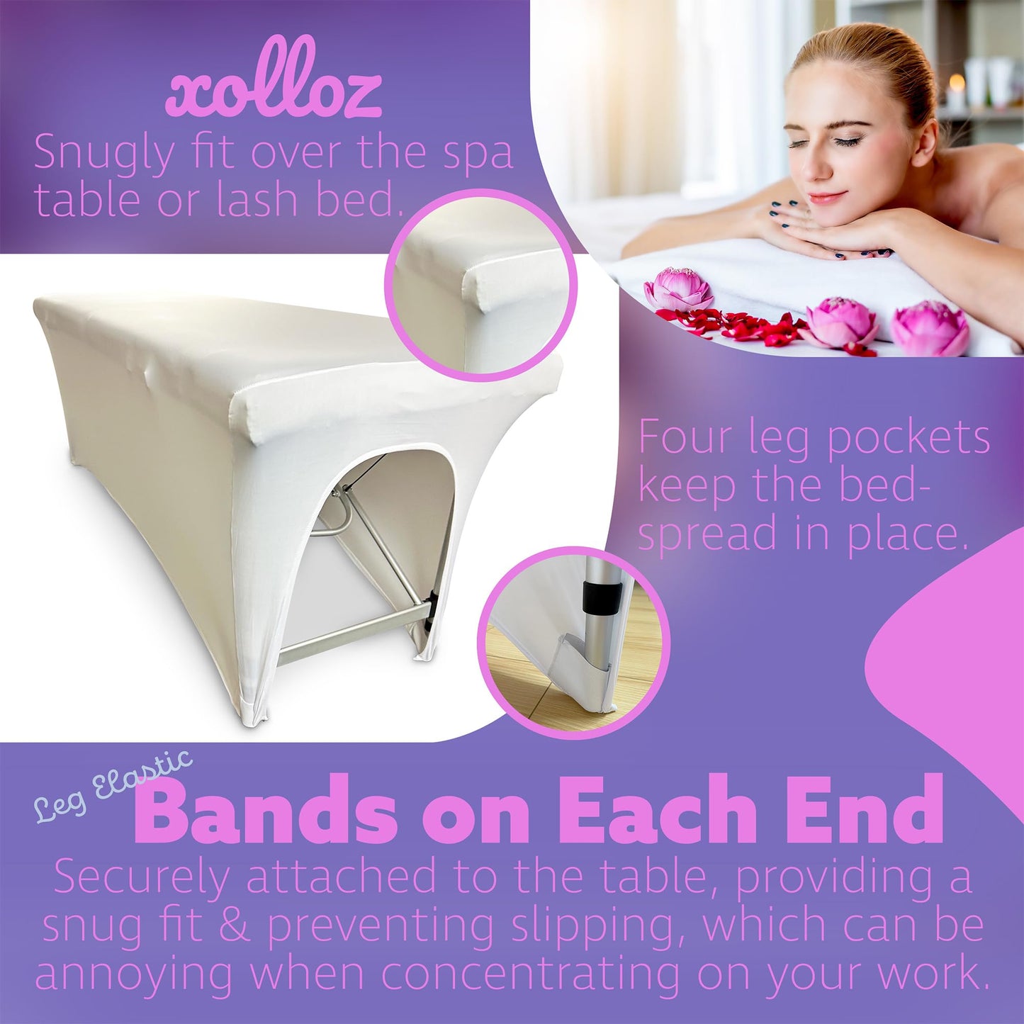 Cubierta para Cama Spa TopBuy Blanca para Mesa de Extensión de Pestañas