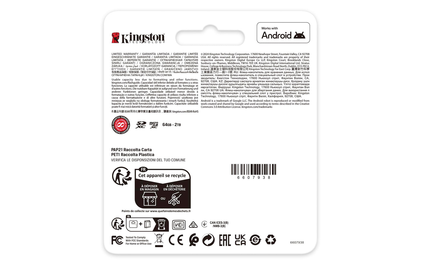 Kingston Tarjeta De Memoria MicroSD, Canvas Go Plus Gen4, Capacidad: 64GB, 4K, Clase 10, UHS-I, U3, V30, A2 Lectura: 200MB/s, SKU: SDCG4/64GB