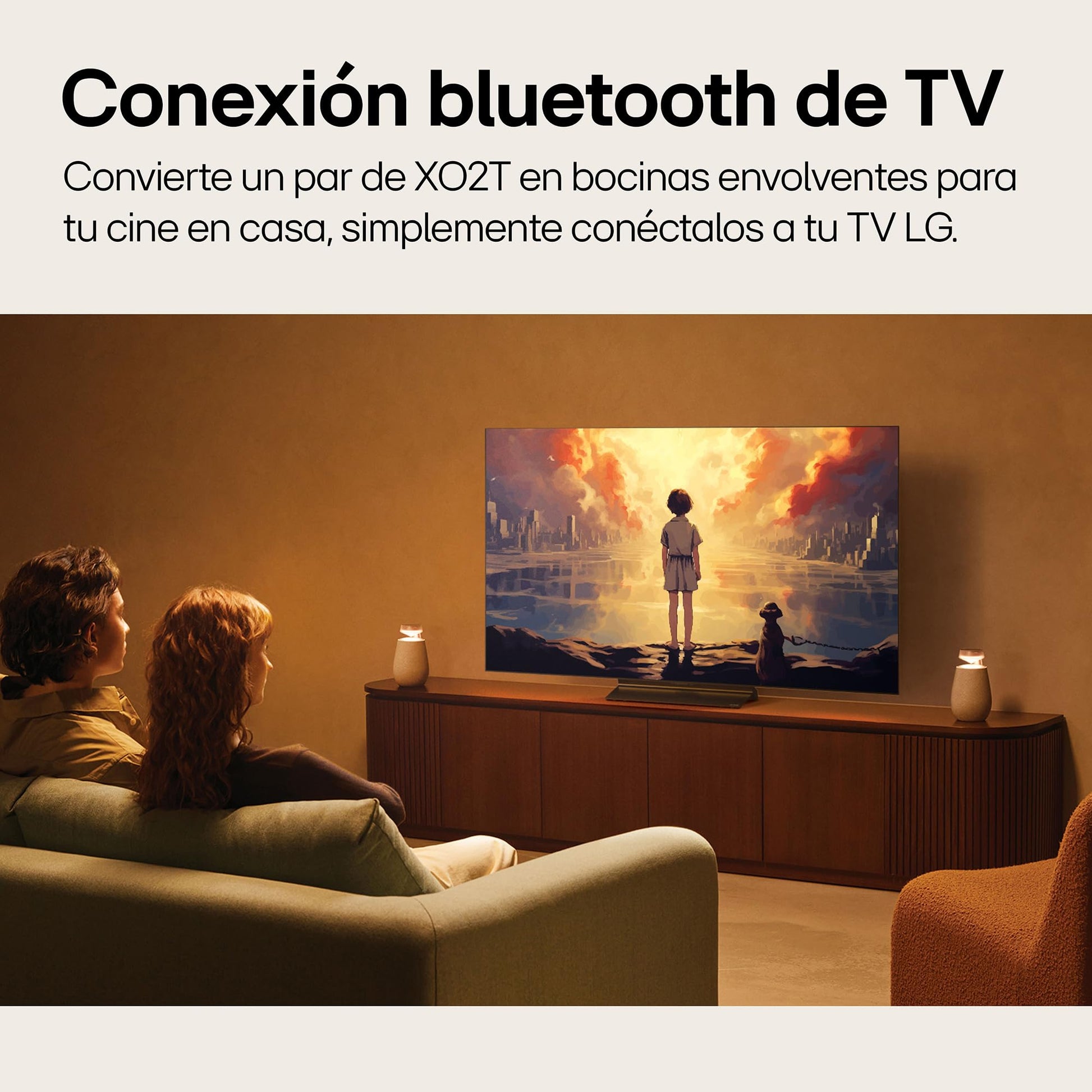 LG xboom 360 XO2TBE | Bocina Bluetooth Omnidireccional | Sonido 360° Patentado | Panel táctil | 15 hrs de Batería | IP55 Resistencia al Polvo y Lluvia Moderada | Iluminación | Color Beige
