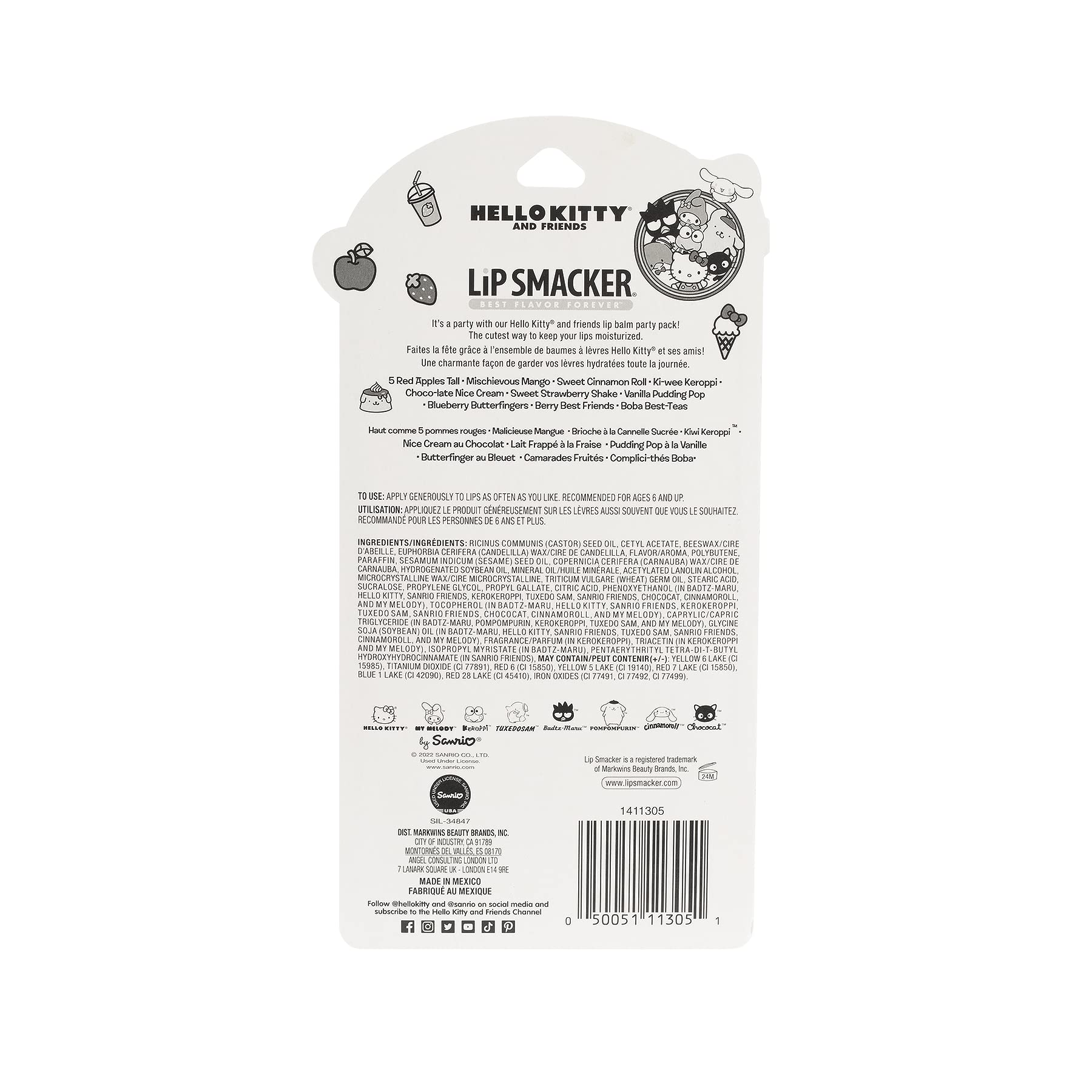 Lip Smacker Hello Kitty and Friends 10-Piece Lip Balm Party Pack