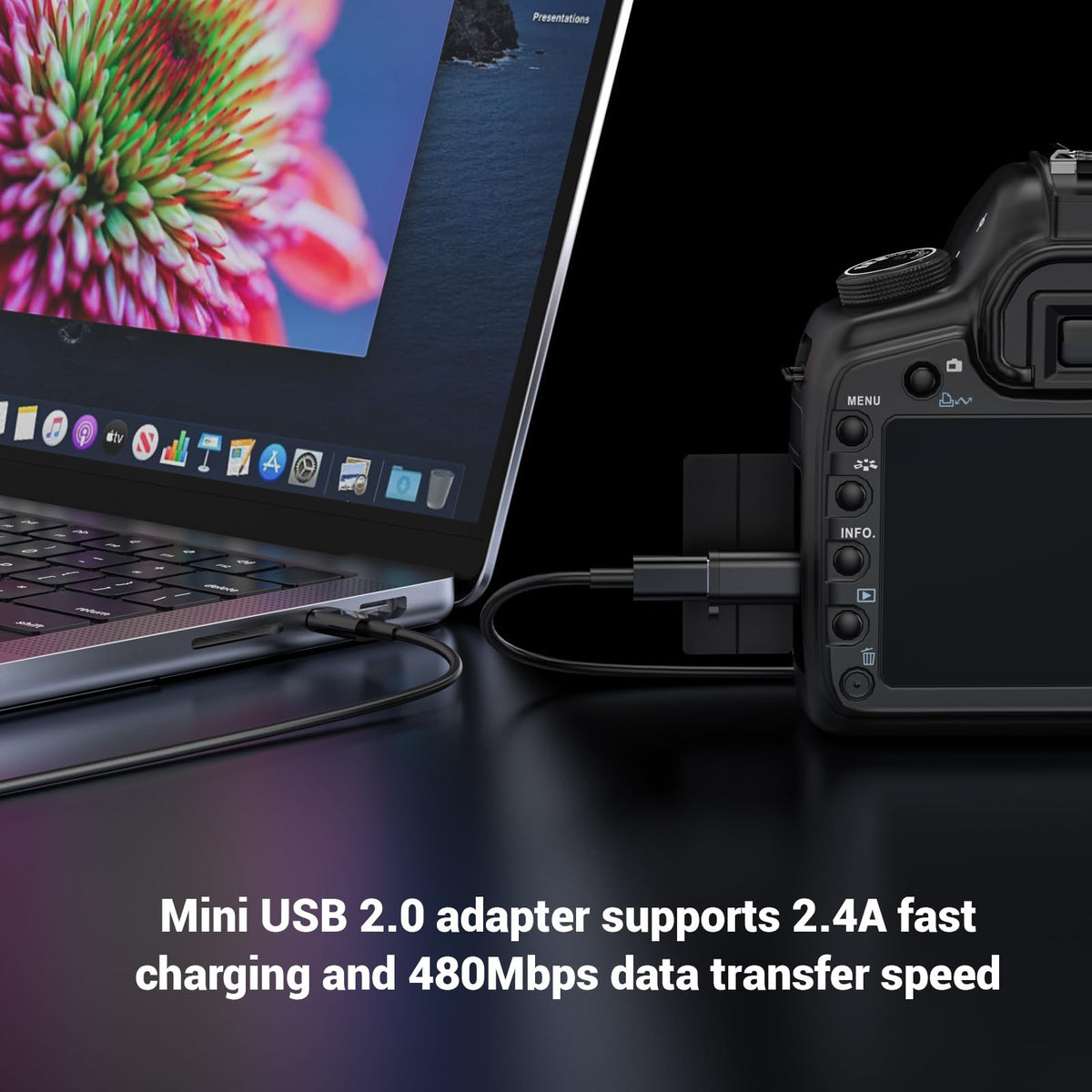 Adaptadores USB y Micro USB Compatibles con Carga y Sincronización de Datos para GPS, Cámara Digital y Reproductor de MP3