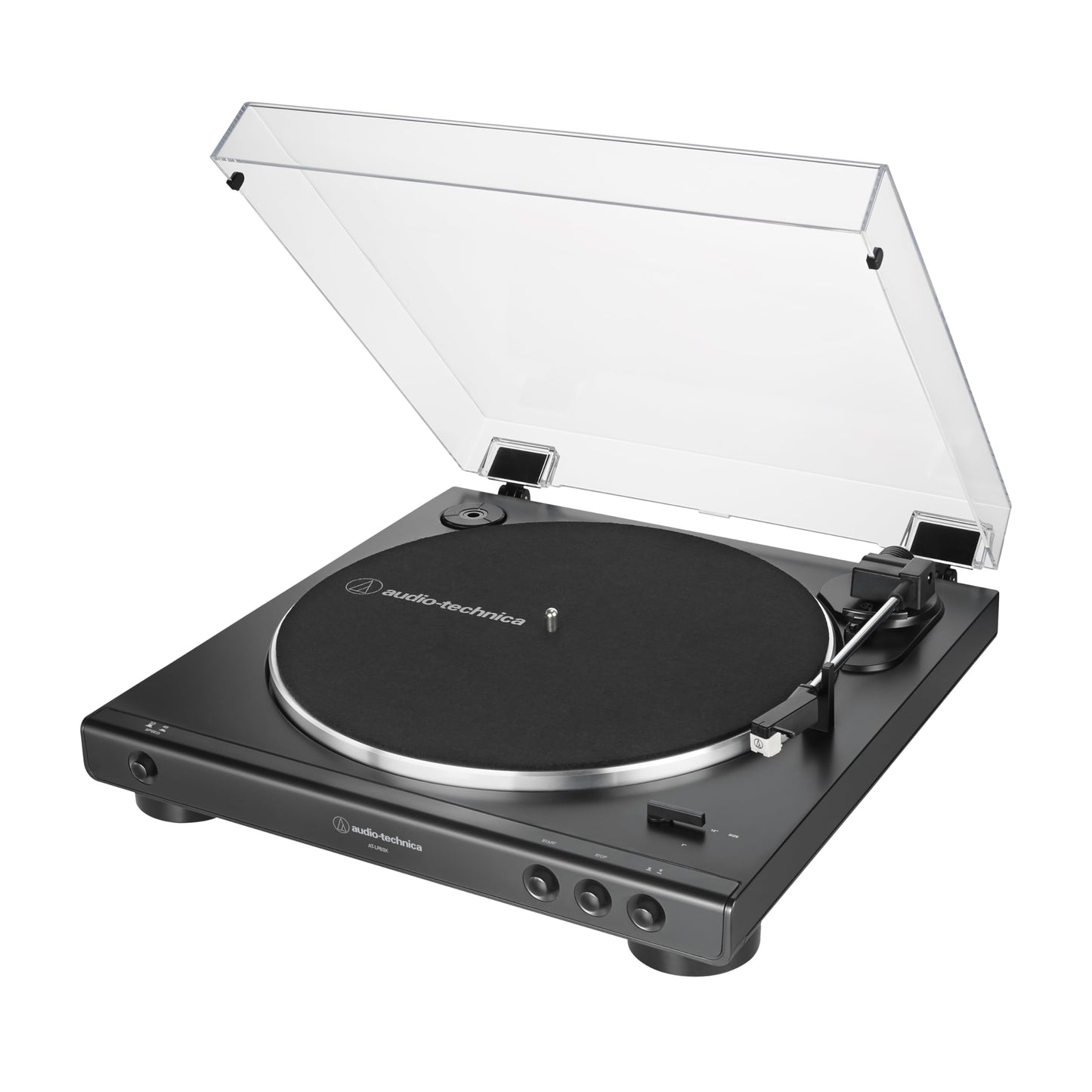 Audio-Technica - Tocadiscos AT-LP60X-BK Totalmente automático con transmisión por Correa, velocidades de 33/45 RPM (Negro)