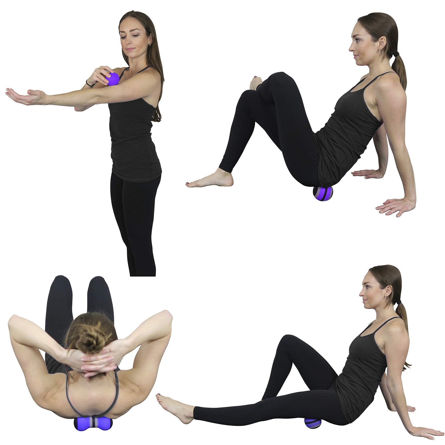 Kit de Bolas de Masaje Posture Magic Morado para Liberación Miofascial y Masaje de Tejidos Profundos
