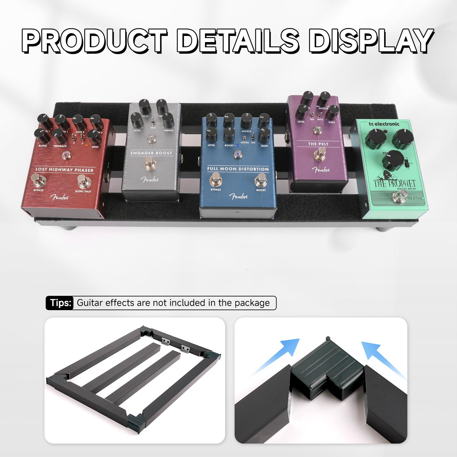 Ghost Fire - Pedal de guitarra de aleación de aluminio de 1.5 libras con efecto superligero, 19.7 x 7 pulgadas, con bolsa de transporte SPL-02 y adaptador de fuente de alimentación GA-8