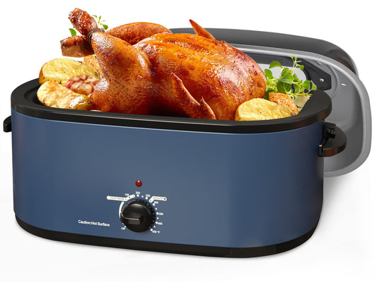 Horno Tostador Eléctrico de Acero Inoxidable 26QT con Tapa de Visualización y Autohilado Azul