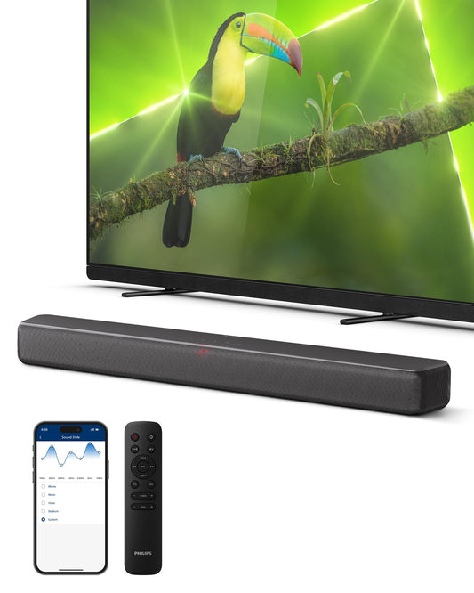 Philips Barra de Sonido Dolby Digital Plus de 2.0 Canales brindándote una Experiencia de Sonido 3D