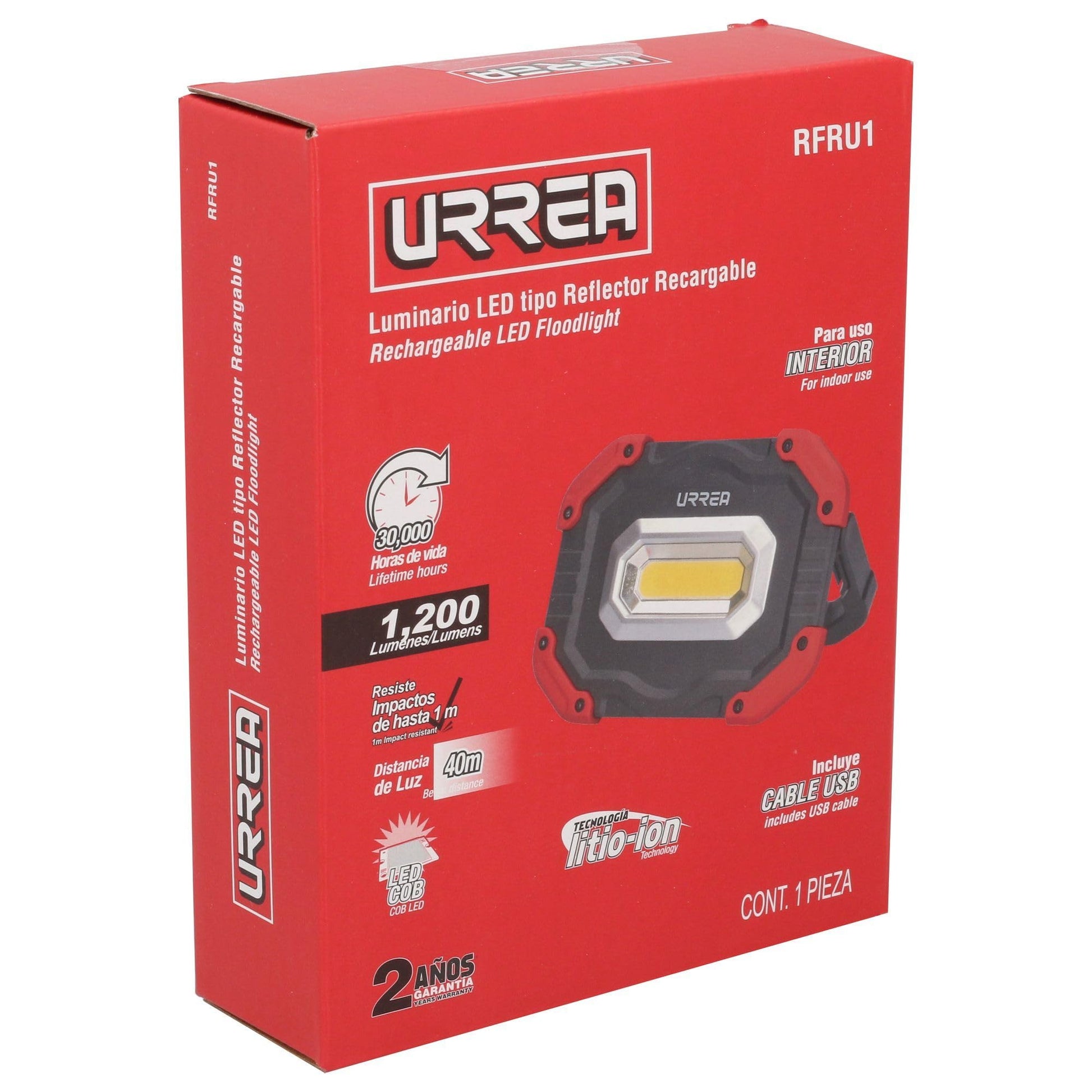 Reflector Recargable URREA RFRU1 1200lm 12W