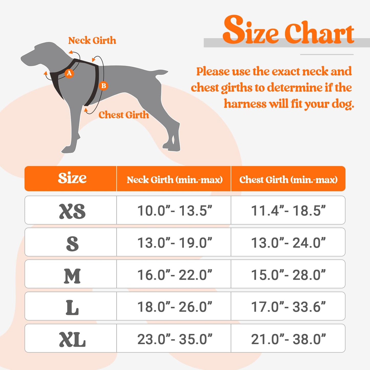 Arnés para Perro Rabbitgoo Naranja con Líneas Reflectantes y Chaleco Acolchado Ajustable para Adiestramiento y Correr Tamaño Mediano
