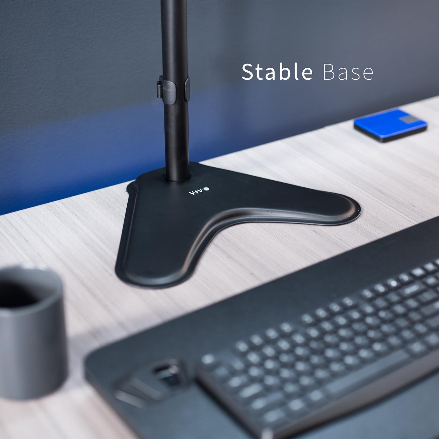 Soporte de Monitor VIVO Negro Ajustable Extra Alto para Escritorio 1 Pantalla hasta 27 Pulgadas