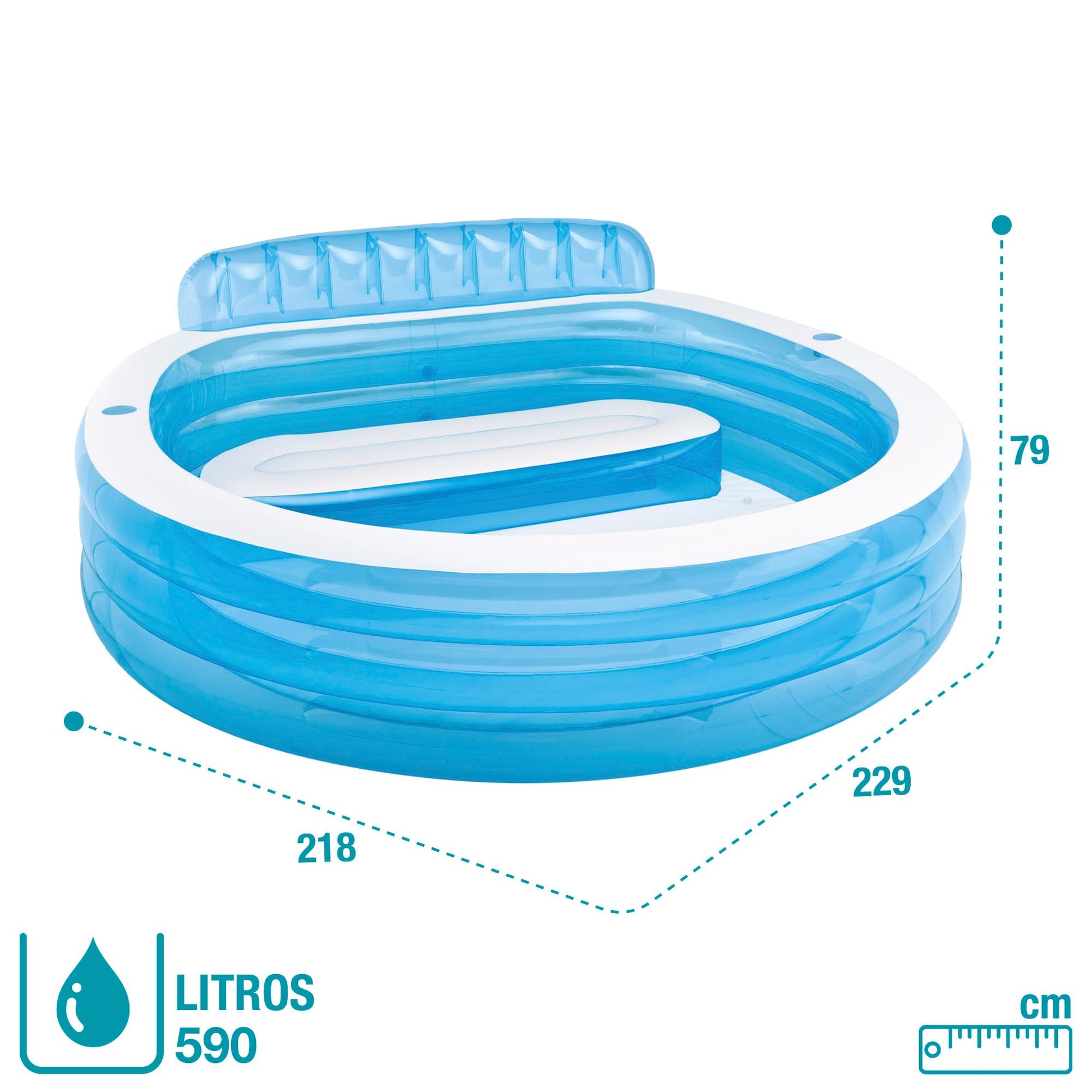 Intex 57190NP Alberca 57190NP Swim Centre, Piscinas Inflables Familiar, 88.2 x 85.0 x 29.9 Pulgadas
