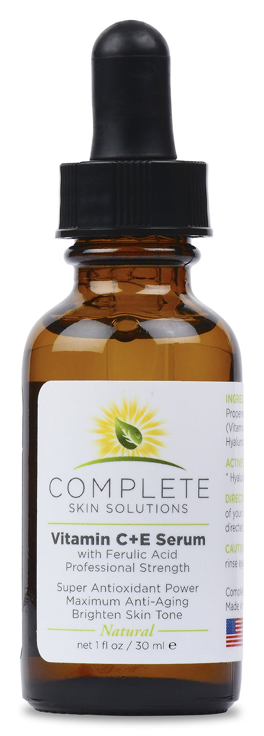 Natural Best Vitamin C E Serum With Ferulic And Hyaluronic Acid 15% Vitamin C, 1% Vitamin E, 0.5% Ferulic Acid by Complete Skin Solutions