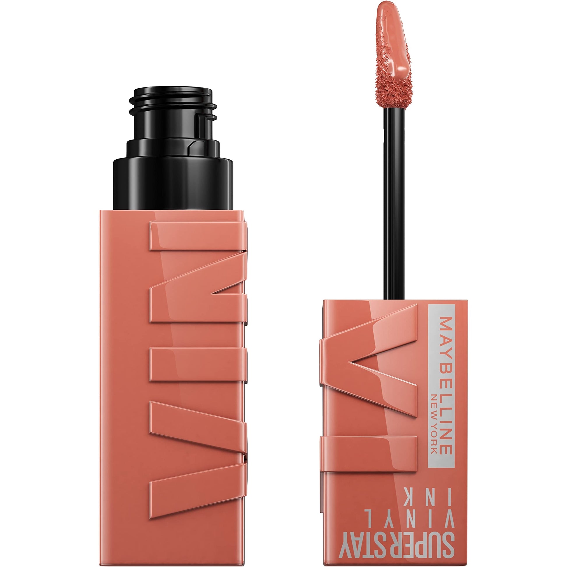 Labial Líquido Brillante, Maybelline Superstay Vinyl Ink Nudes tono Golden, 4.2ml + Labial líquido brillante Super Stay Vinyl Ink Peachy