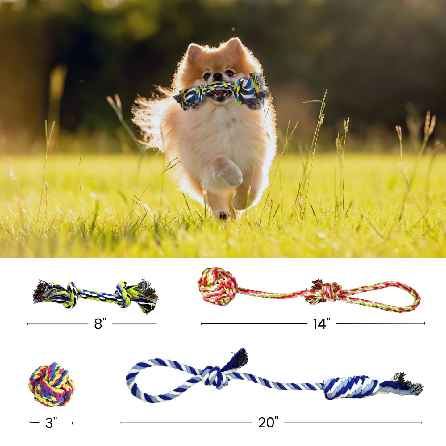 Juguetes De Cuerda Para Mascotas Otterly Pets Azul Conjunto De 4 Para Perro Pequeño A Mediano