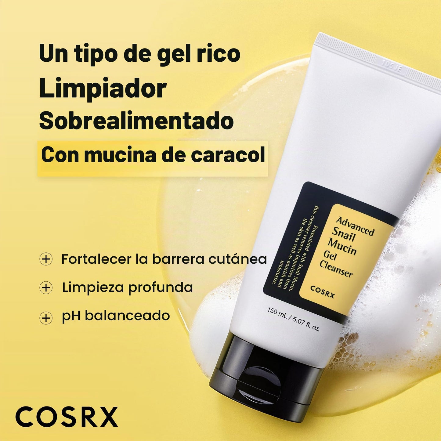 Advanced Snail Mucin Gel Cleanser by Cosrx for Unisex - 5.07 oz Cleanser