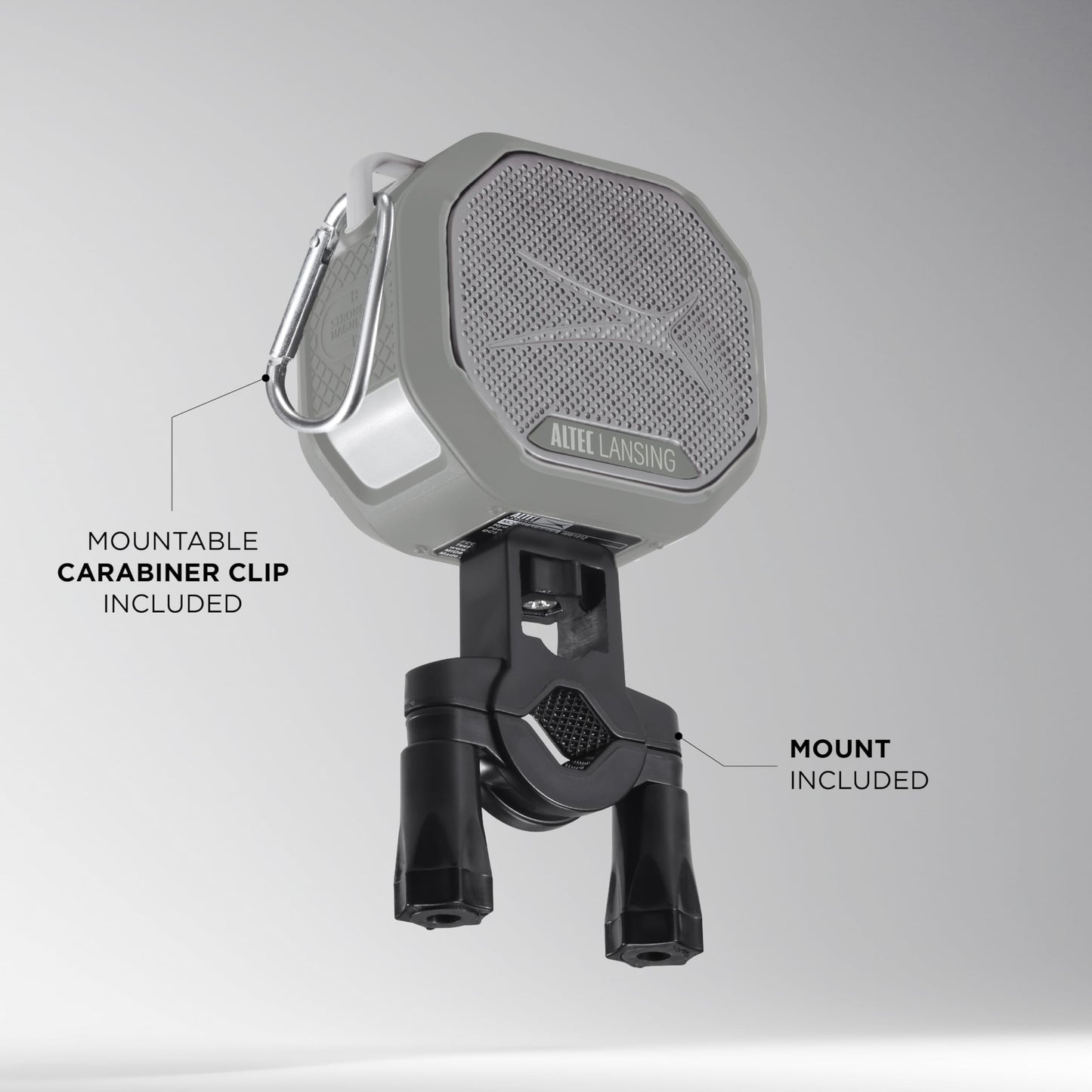 Altec Lansing HYDRATREK - Altavoz magnético Bluetooth, Impermeable IP67, Altavoz portátil, emparejamiento inalámbrico Verdadero, Carga rápida USB-C, batería de 3.7 V 400 mAh, Asistente de Voz,