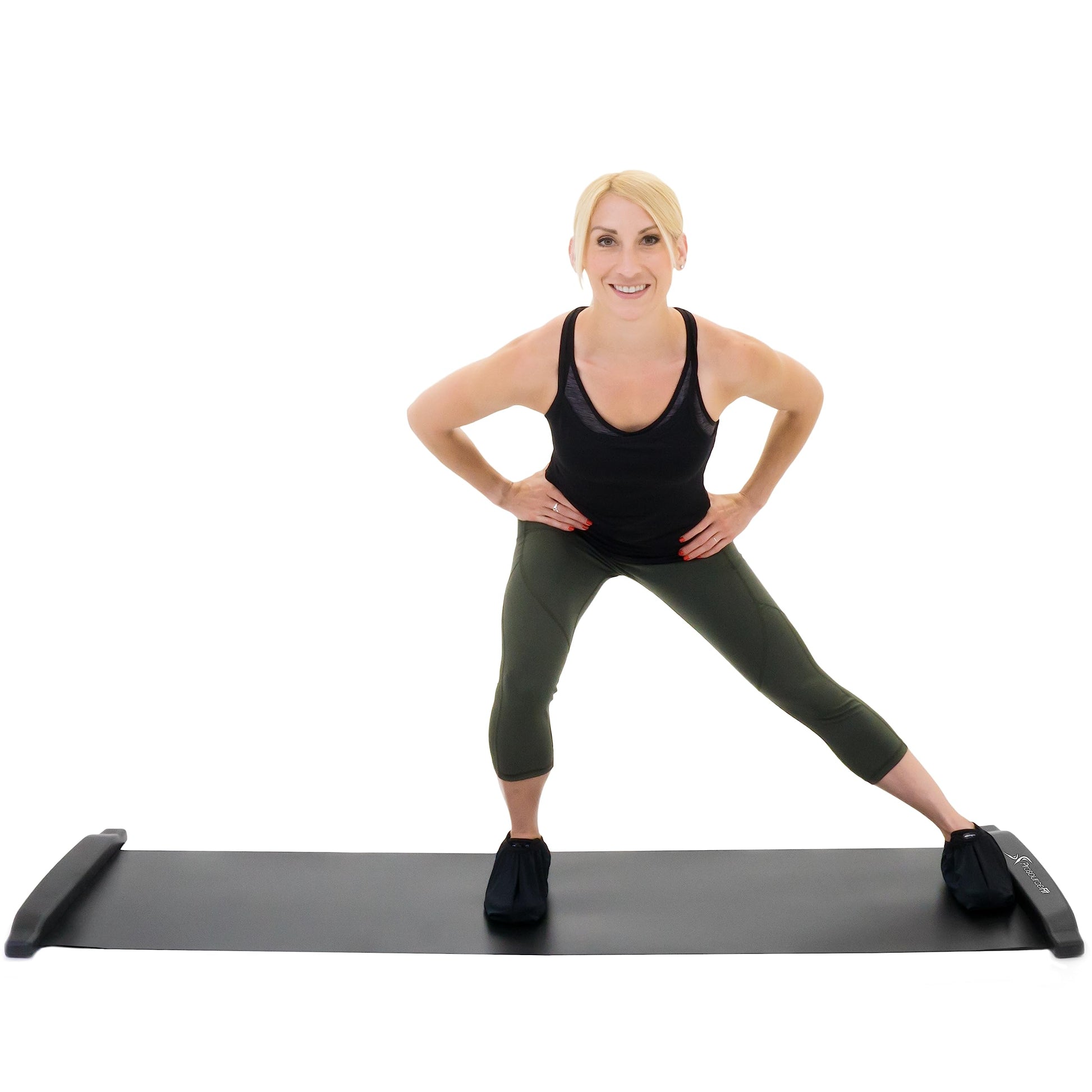 Tapete de Deslizamiento ProSourceFit Negro con Tope para Ejercicios en Casa y Entrenamiento Deportivo