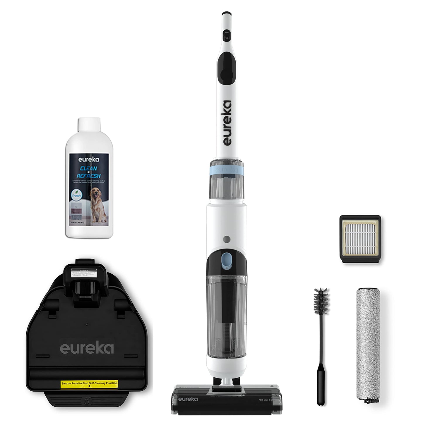 Aspiradora y Mopa Eureka NEW500 Azul con Sistema de Autolimpieza y Detección Inteligente de Suciedad