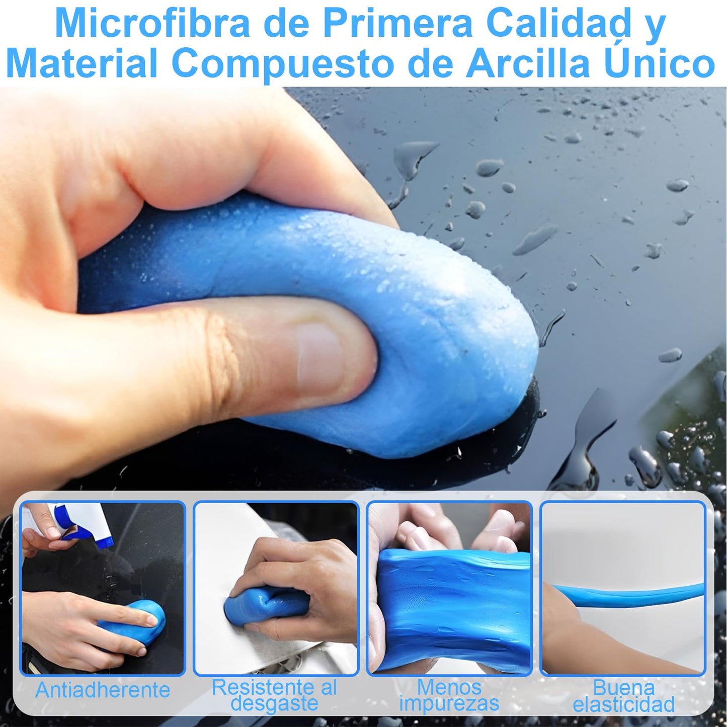 Juego de Descontaminante para Auto, Resistente al Desgaste, con Fuerte Capacidad de Adsorción para Limpieza de Automóviles y Vidrios