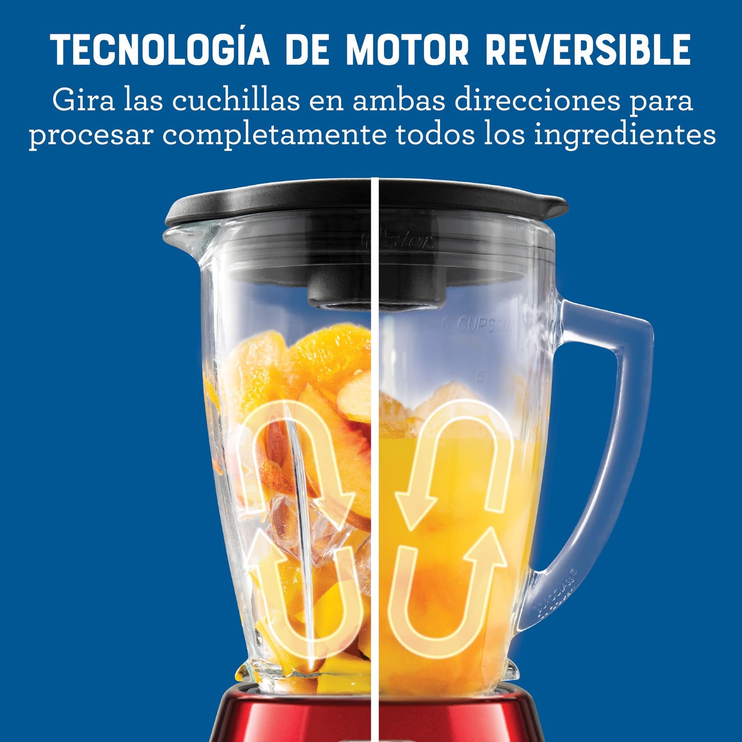 Licuadora Oster Rojo con Programas Automáticos y Tecnología Reversible