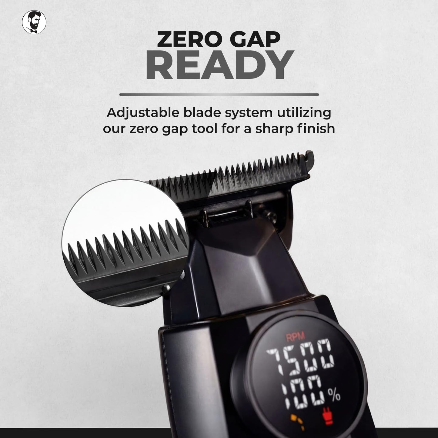 Gentlemen Republic Precision Pro - Recortadora de barba profesional para hombres con hoja de cero huecos, motor de alto par, carga rápida USB-C, 2 horas de cabello inalámbrico y recortadora de línea