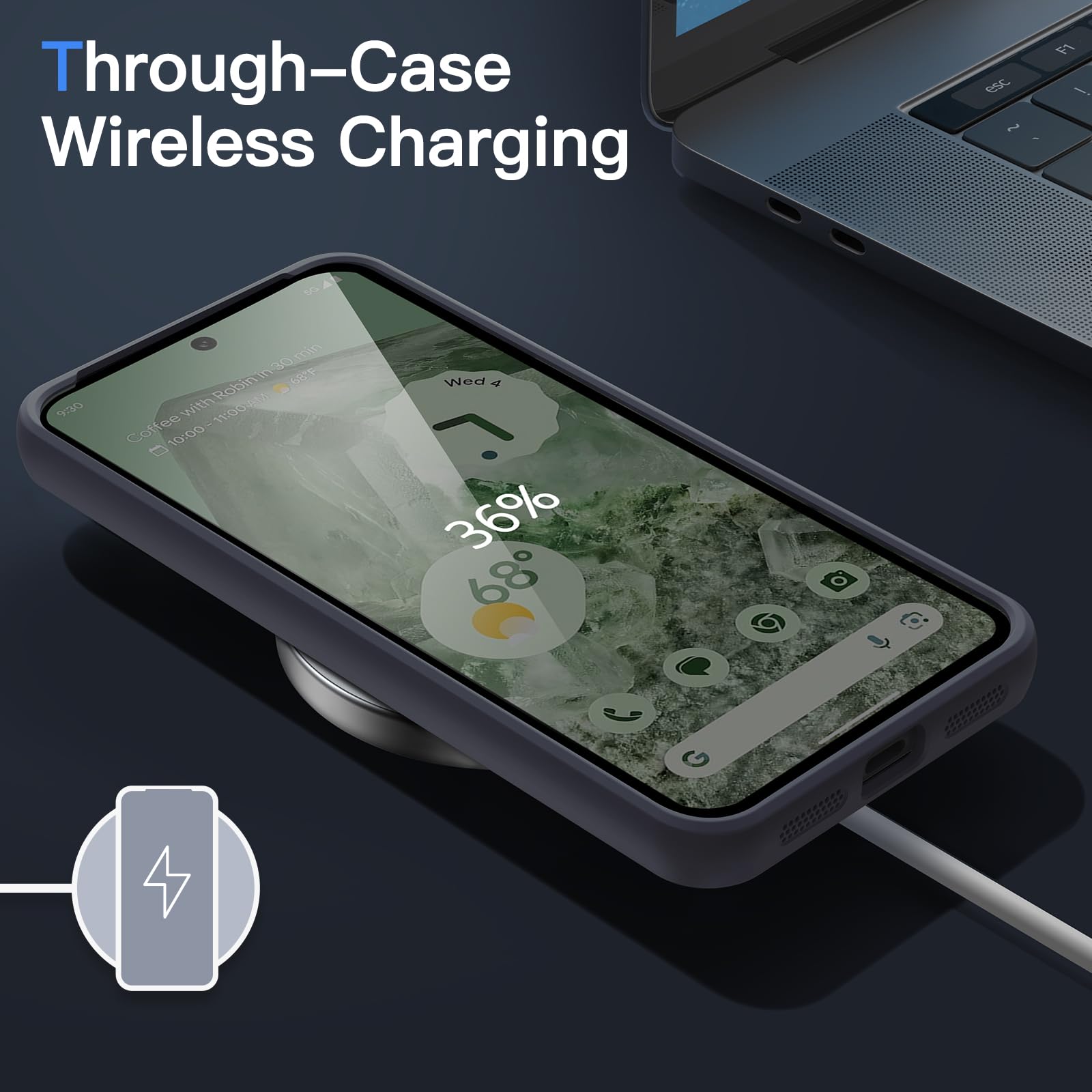 JETech Funda Mate para Google Pixel 8 6.2 Pulgadas 2023, Carcasa Protectora Fina Trasera Translúcida Esmerilada, Antihuellas (Hazel)