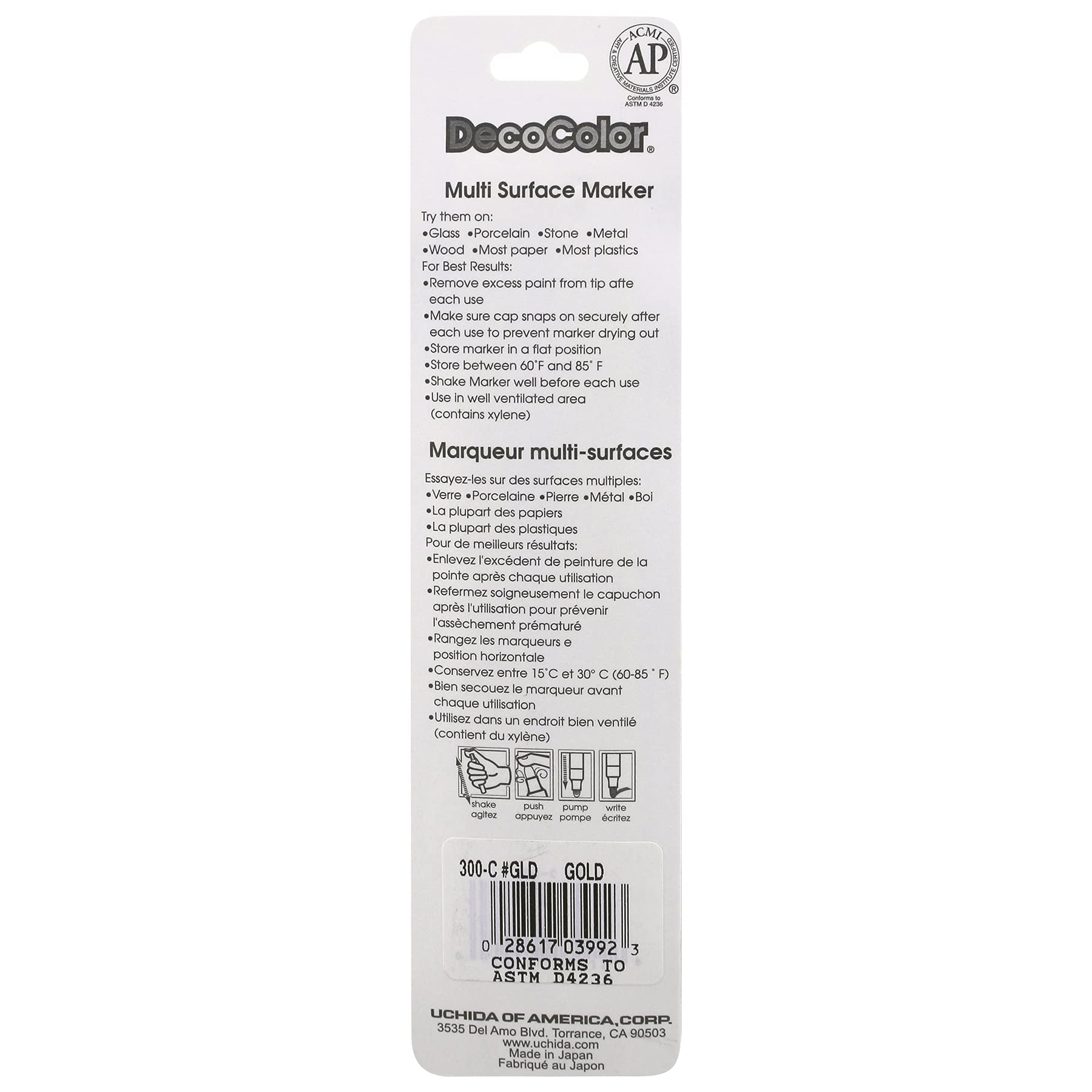 Marcador de Pintura Uchida Marvy Deco Gold de Punta Ancha