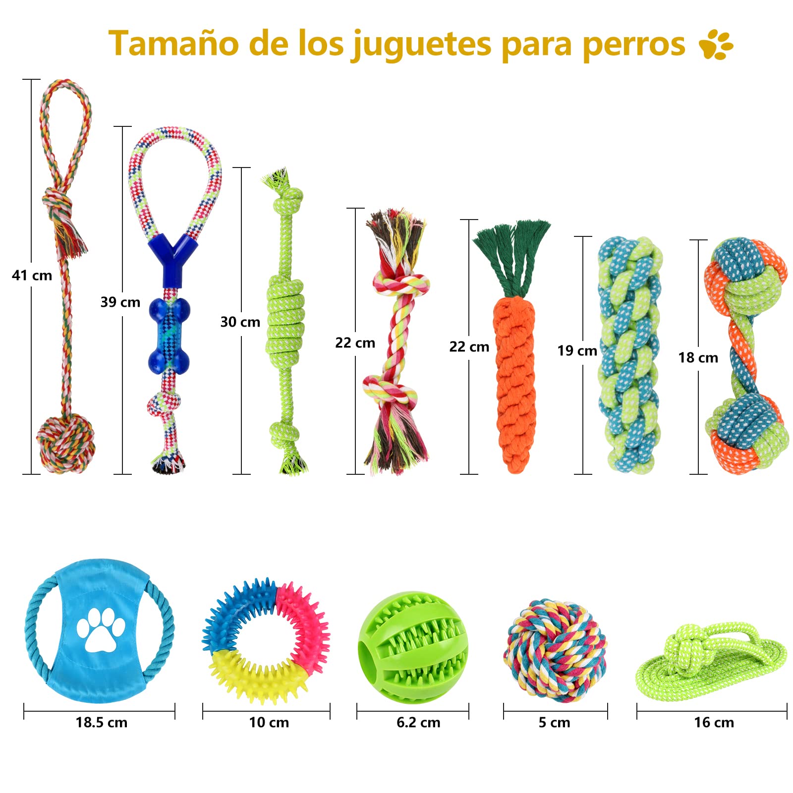 Jasonwell Juguetes para Perro 12 Piezas - Juguete Mordedera para Perro Masticar Cuerda Pelota para Cachorros Juego de Juguetes para Perros Ansiosos Juguete Interactivo para Perros Pequeños Grandes