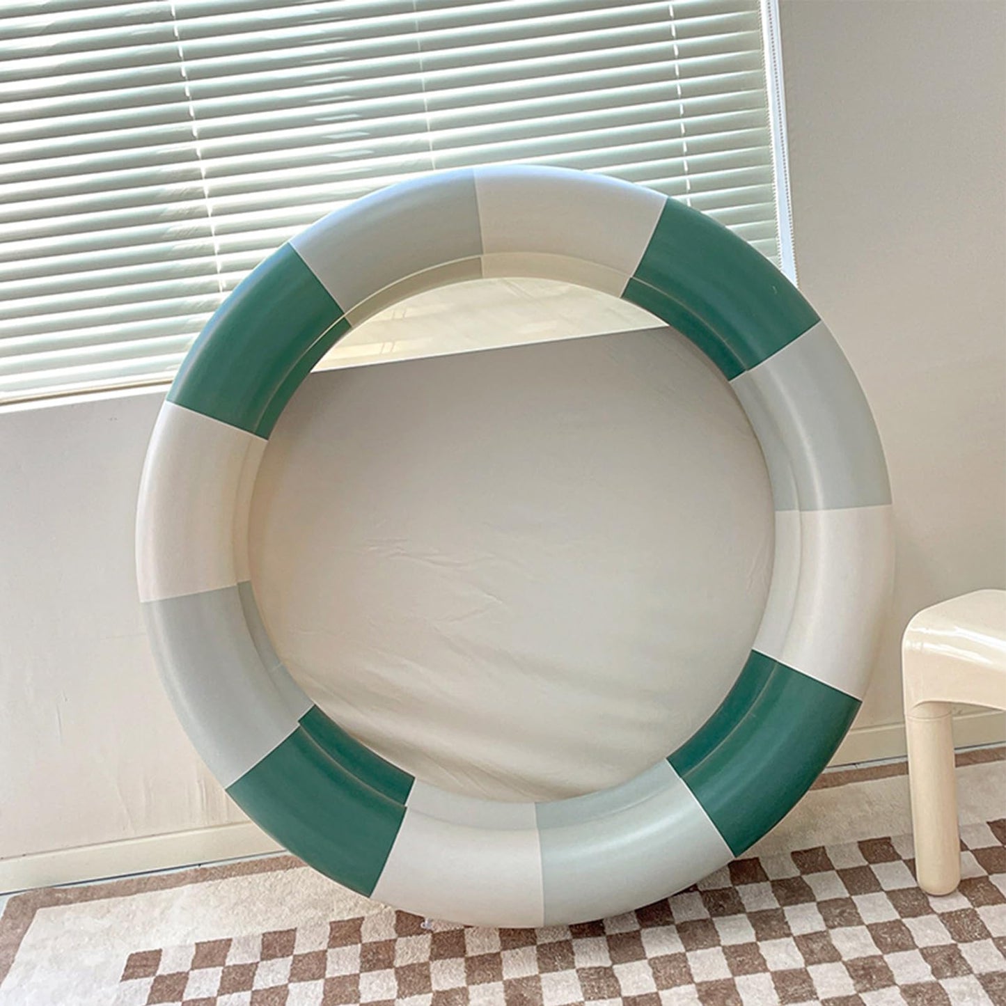 Piscina Inflable Retro De Diseño Engrosado Verde Que Ahorra Espacio para Interiores O Exteriores Familiar