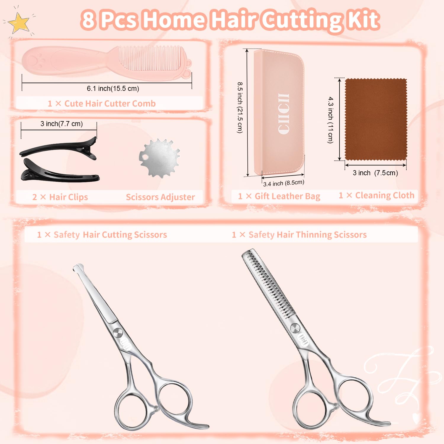 CIICII Tijeras para Cortar Cabello Para Niños