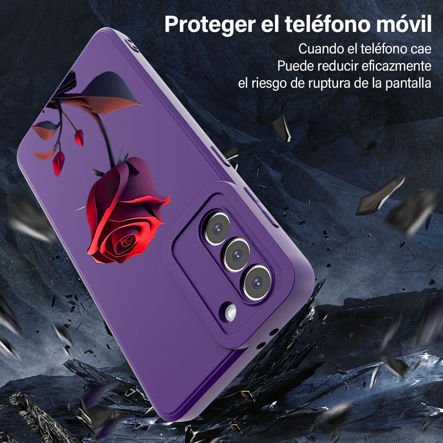 Threehao Funda para Samsung Galaxy S21 Plus Case Uso Rudo, Ultra Delgado Flexible Silicona Púrpura Carcasa con Aesthetic Dibujos Flores, Antigolpes Anti-arañazos Protectora
