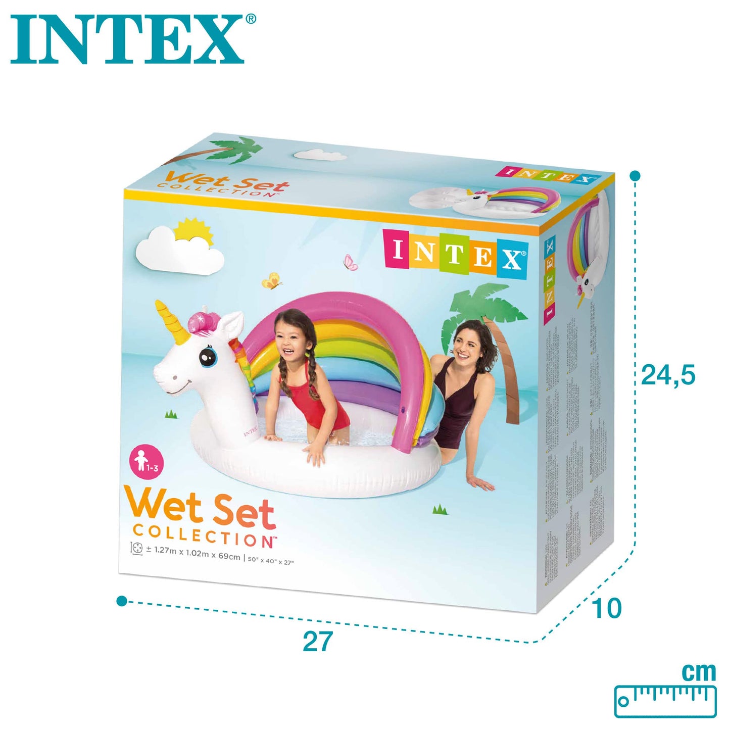 Intex 77925 Alberca 57113 Unicornio p/Bebe de 1.27mts x 1.02mts x 69cm
