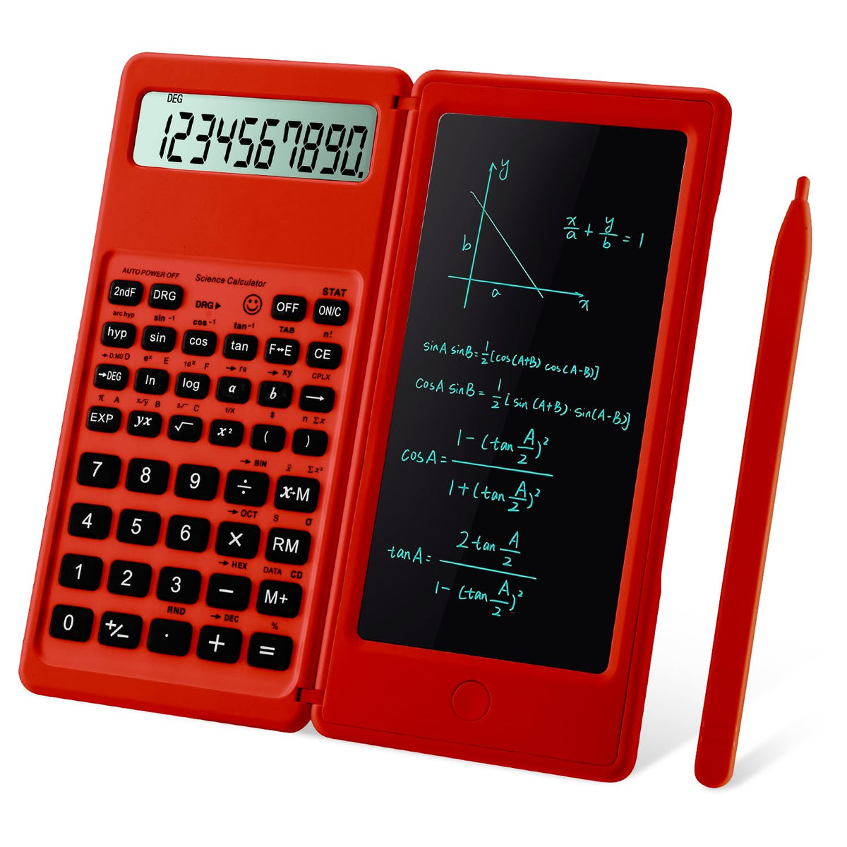 Calculadora Científica iPepul Roja con Bloc de Notas y Pantalla Grande para Estudiantes