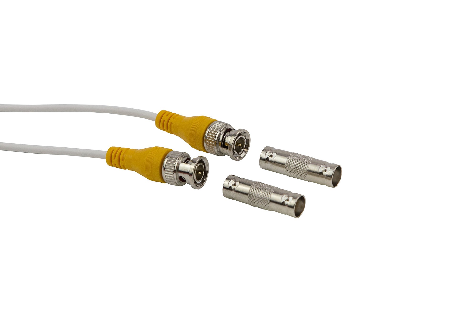 InstallerCCTV Cable de extensión de cámara de 100 pies, cable de alimentación y video BNC todo en uno prefabricado con conector para sistema de video de cámara de seguridad CCTV - Blanco