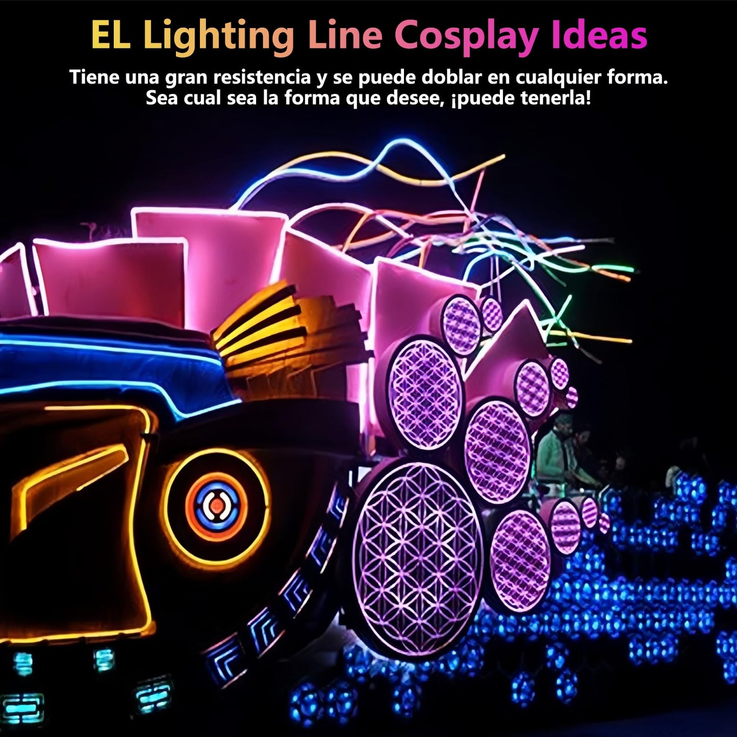 Cable de luz de neón EL de 19,6 ft/6 m, tira de luz LED con 3 modos de iluminación, IP65 resistente al agua, tira led neon cortable para Navidad,decoración bricolaje, fiesta y decoración del hogar