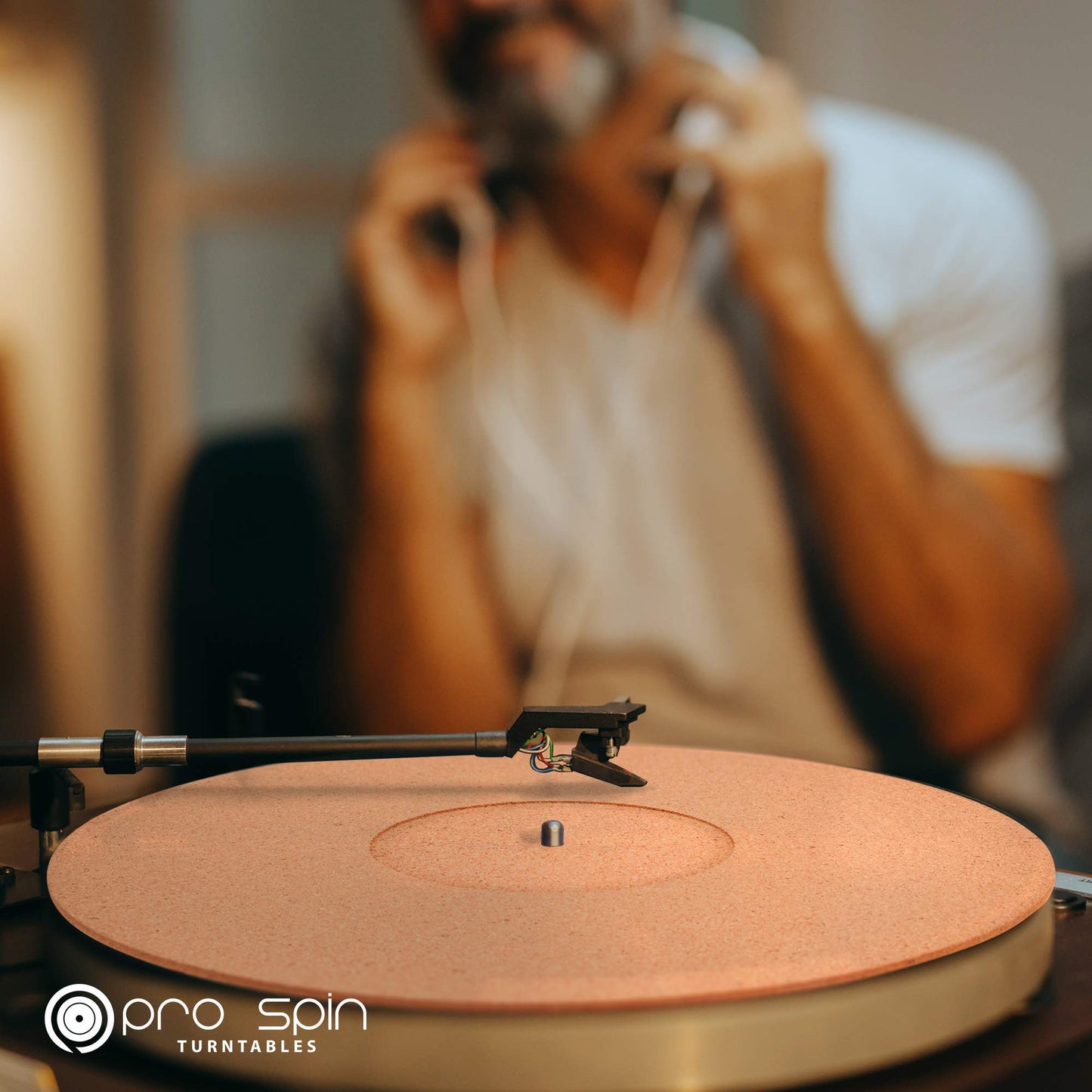 Alfombrilla de corcho para tocadiscos Pro-Spin para reproductores de discos LP de vinilo (3 mm) de alta fidelidad de sonido audiófilo, ayuda a reducir el ruido debido a la estática y el polvo