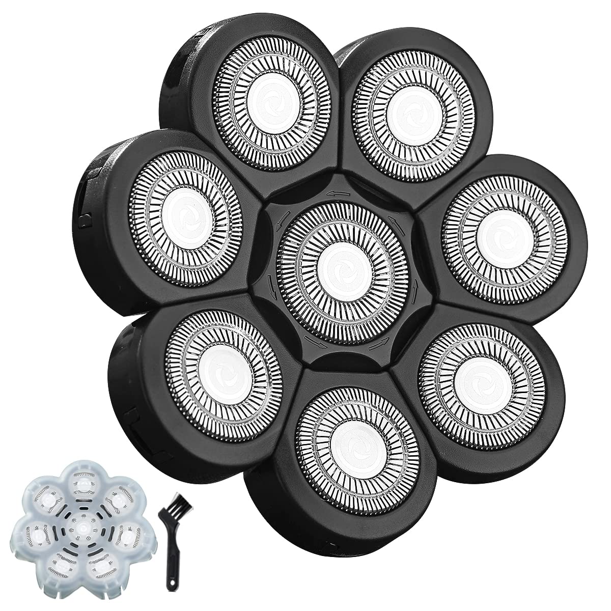 VRMETA- Cabezales de repuesto para afeitadora de cabeza, cuchillas flotantes, afeitadora eléctrica de acero inoxidable afilada 8D para hombres