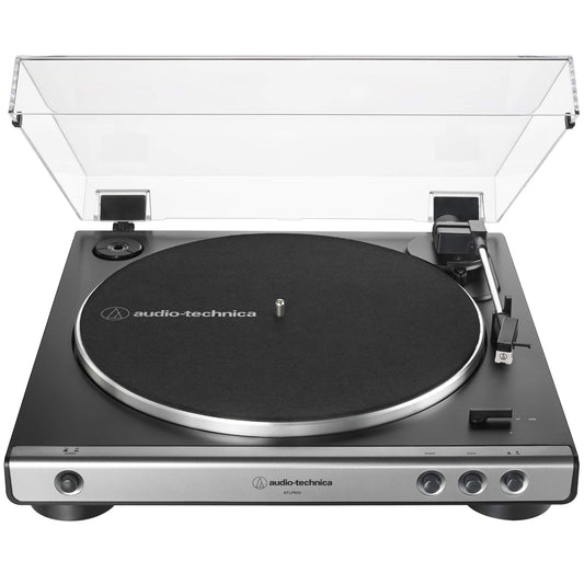 Tocadiscos Audio-Technica Metal Negro Transmisión por Correa 33/45 RPM Totalmente Automático