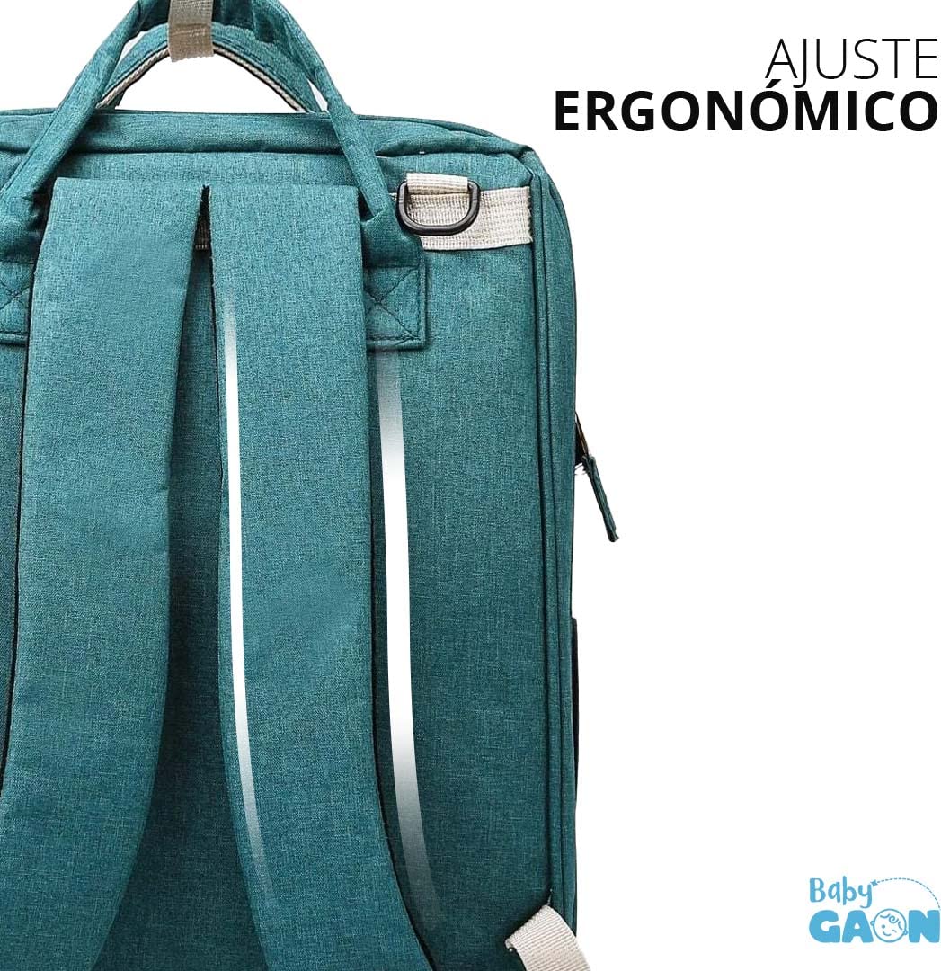 Mochila Moderna Térmica Con Cambiador Pañalera Multifuncional, Bolso Pañales Gran Capacidad, 15 Compartimientos Organizadores Moderna Bolsa de Pañales … (Verde.)-#11001001013101010502#