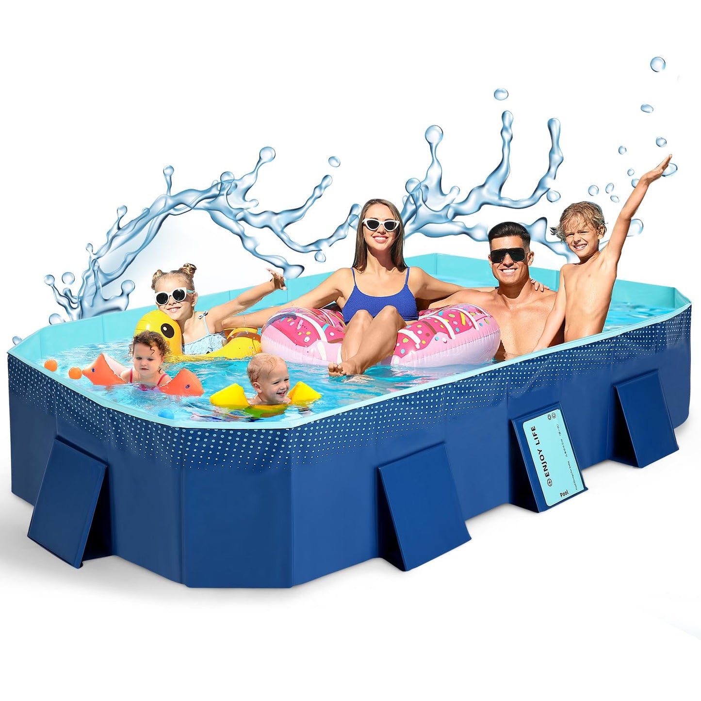 Alberca Grande Familiar YOMYM Azul Carcasa de Plástico Duro para Niños y Adultos