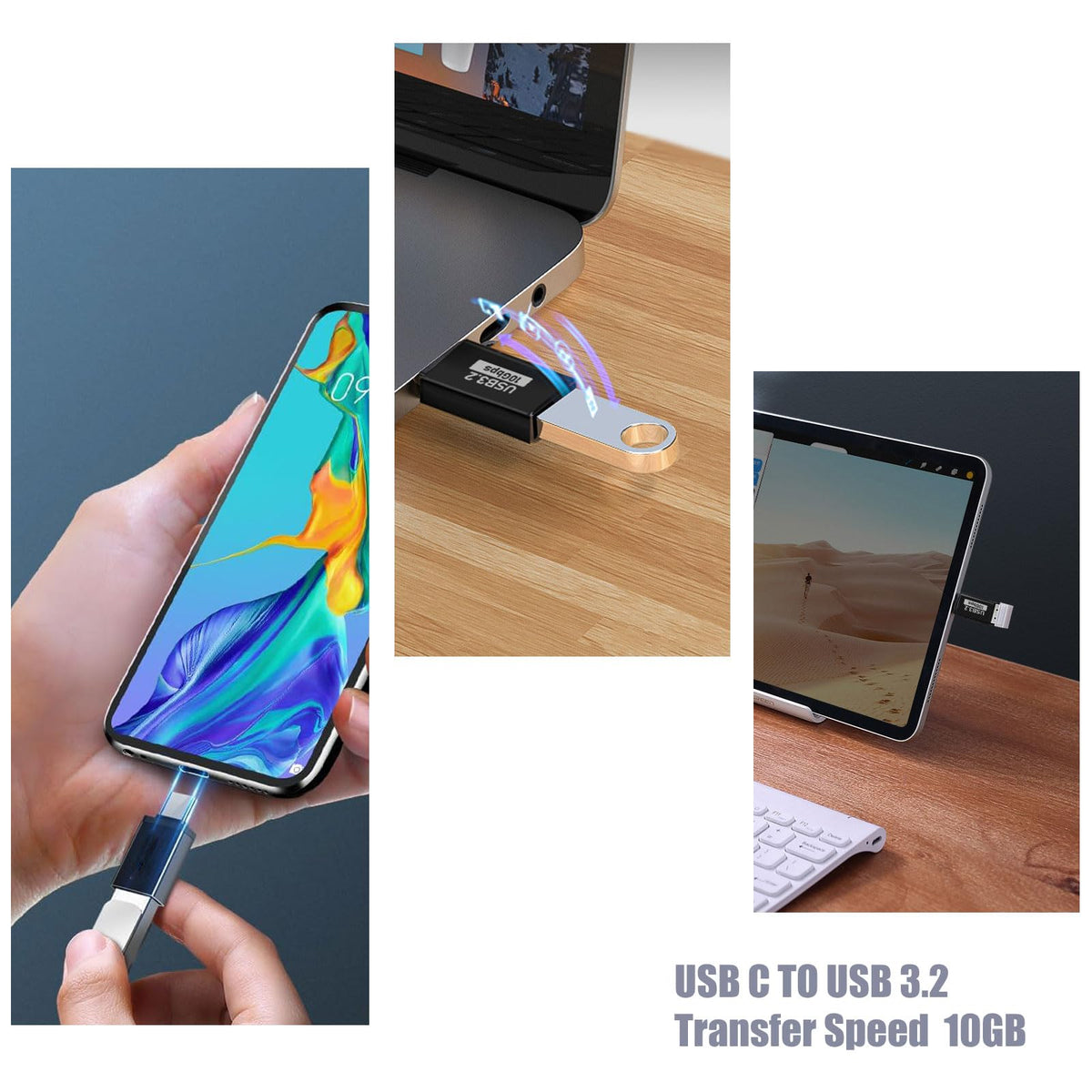 Juego de Adaptadores USB 3.1 C Pastall 4P Negro
