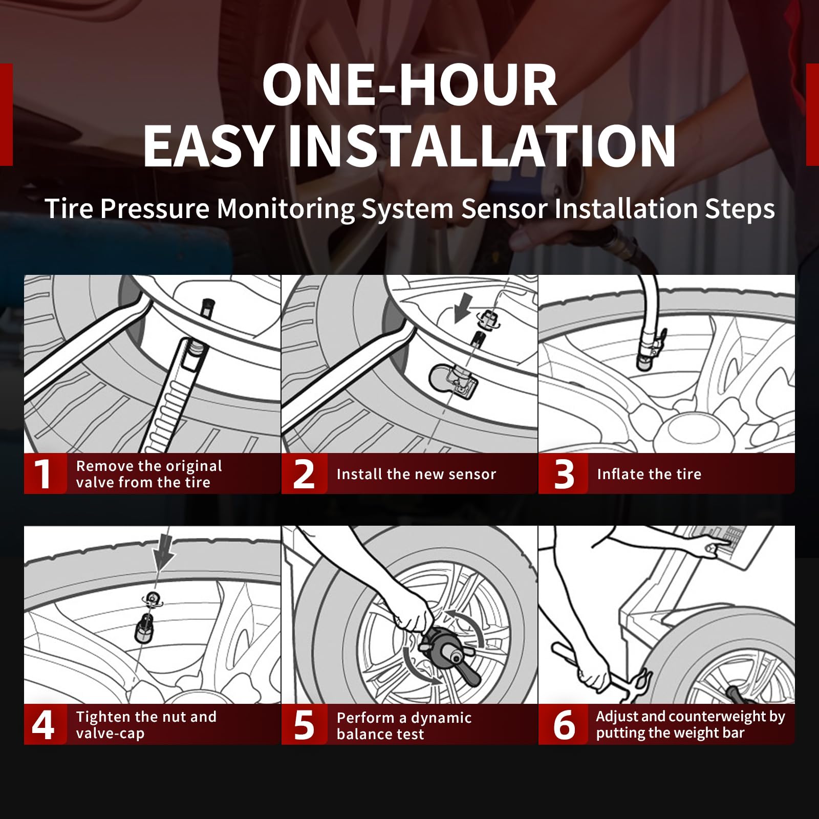 Sensor TPMS Marsflex Negro apto para Ford Lincoln Mercury 315MHZ 4PCS