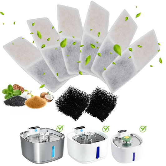 Filtro de Repuesto para Fuente de Agua de Acero Inoxidable, Paquete de 6 filtros y 2 esponjas (WF01F)