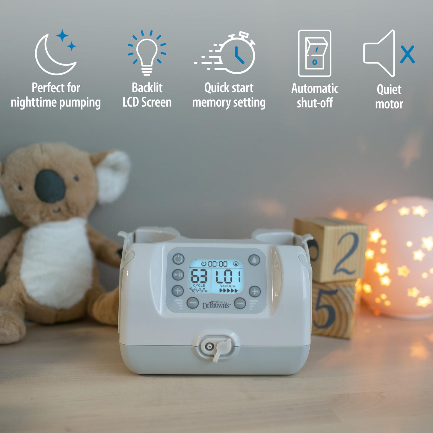 Extractor de Leche Eléctrico Doble Dr. Brown's Customflow blanco con Ajustes Personalizables