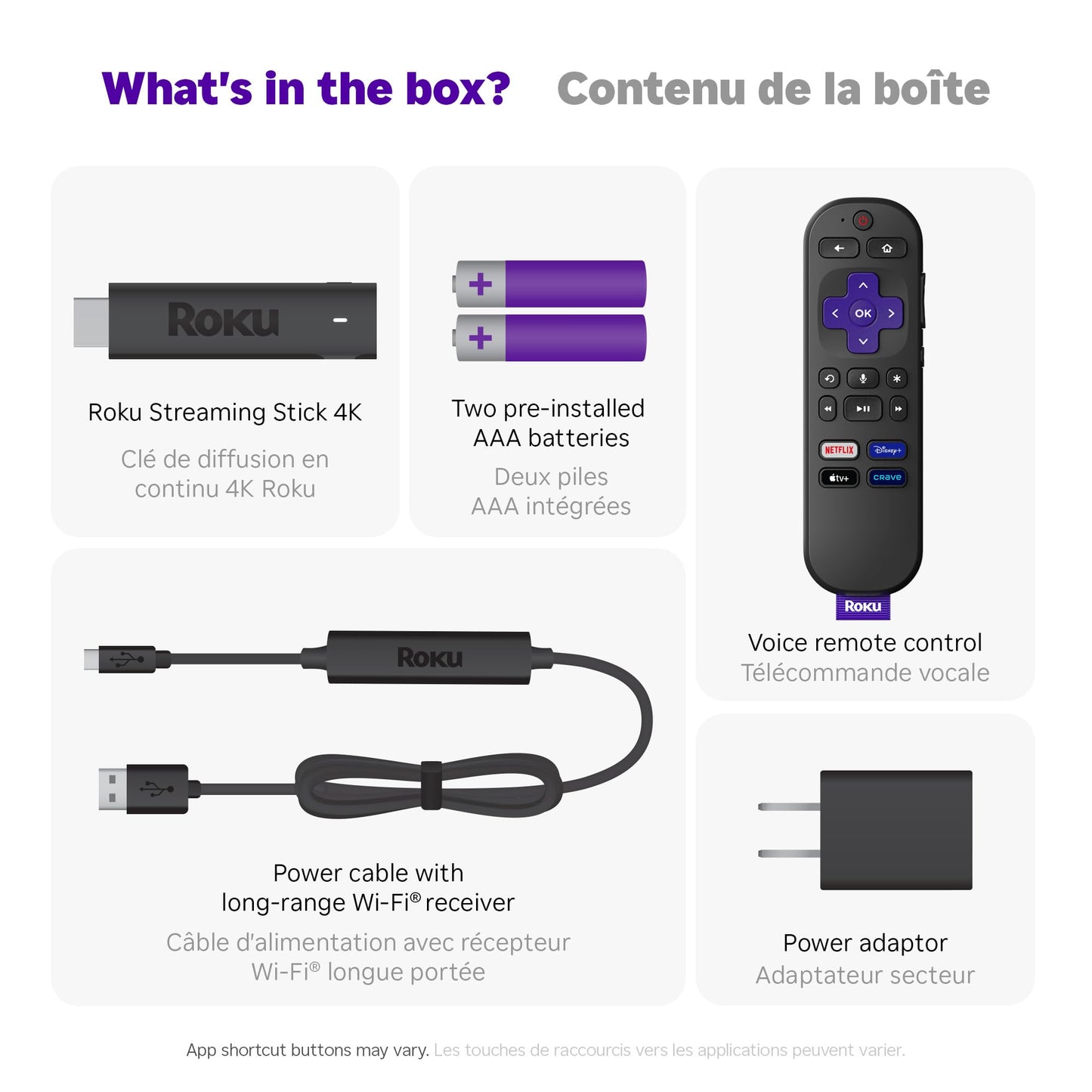 Roku Streaming Stick 4K | Dispositivo de transmisión 4K/HDR/Dolby Vision con control remoto de voz con controles de TV y Wi-Fi de largo alcance (reacondicionado)