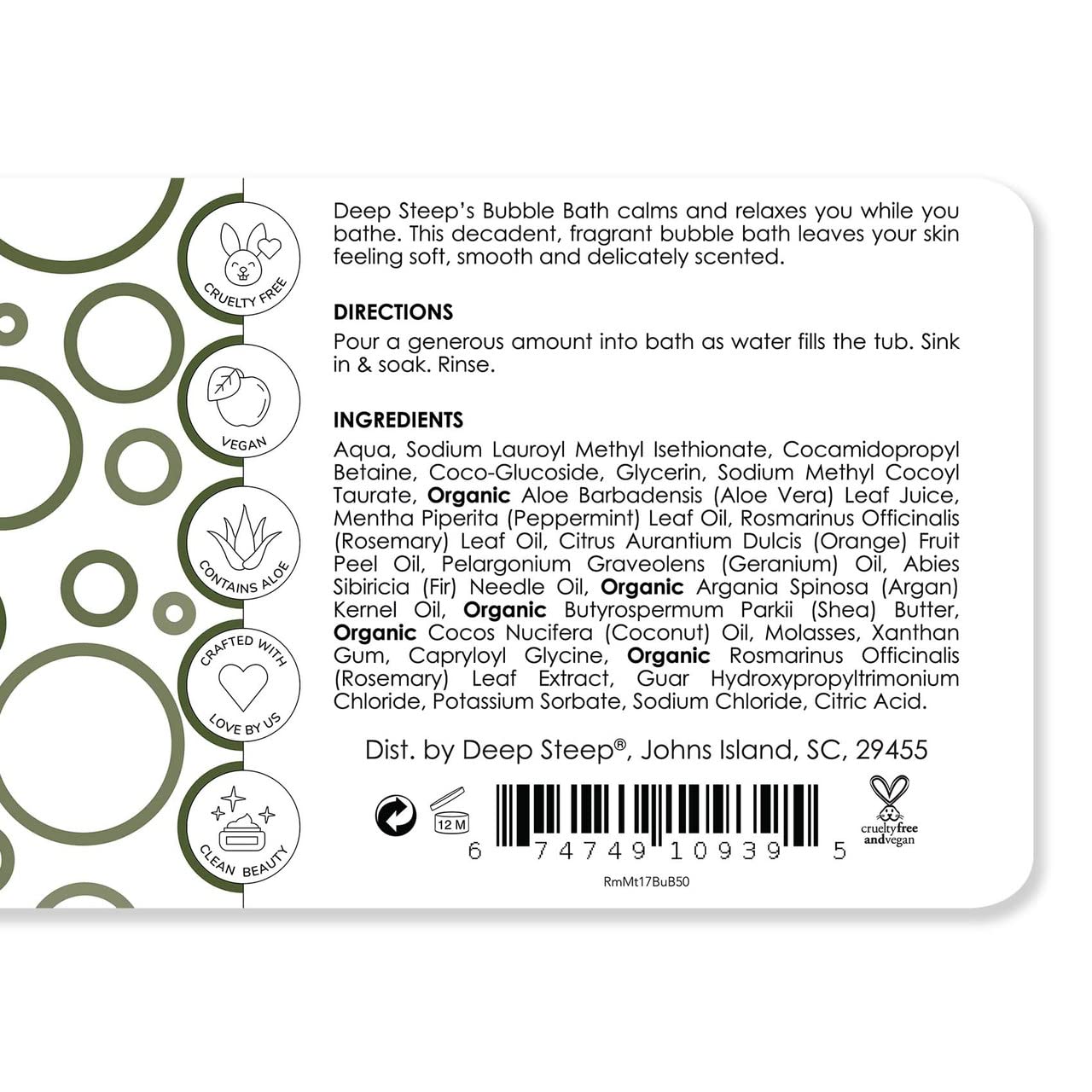 Honey Bubble Bath, Rosemary Mint 17 Oz by Deep Steep