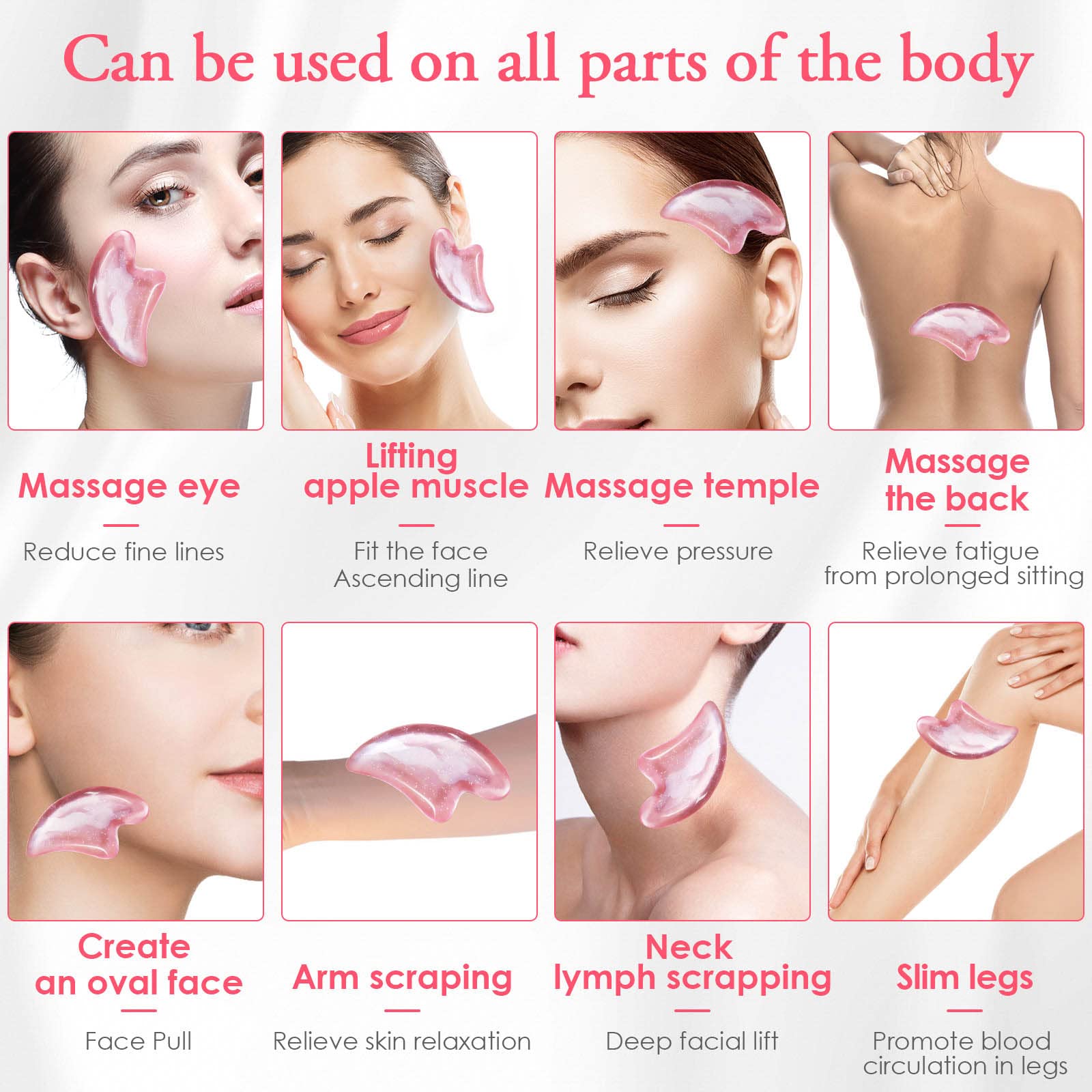 WEEGEEKS Rodillo de hielo y molde de hielo para herramientas de masaje facial, kit de cuidado de la piel con rodillo facial de hielo, molde de hielo facial, diadema de spa, herramienta Gua Sha, hermosa bolsa de embrague incluida