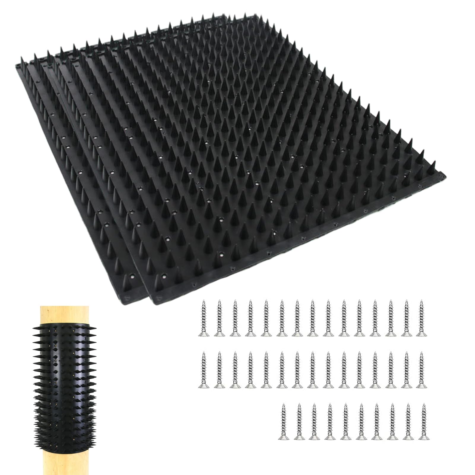 Poste Rascador Equino Almohadilla Negro con 40 Tornillos para Alivio de Cosquillas de Animales